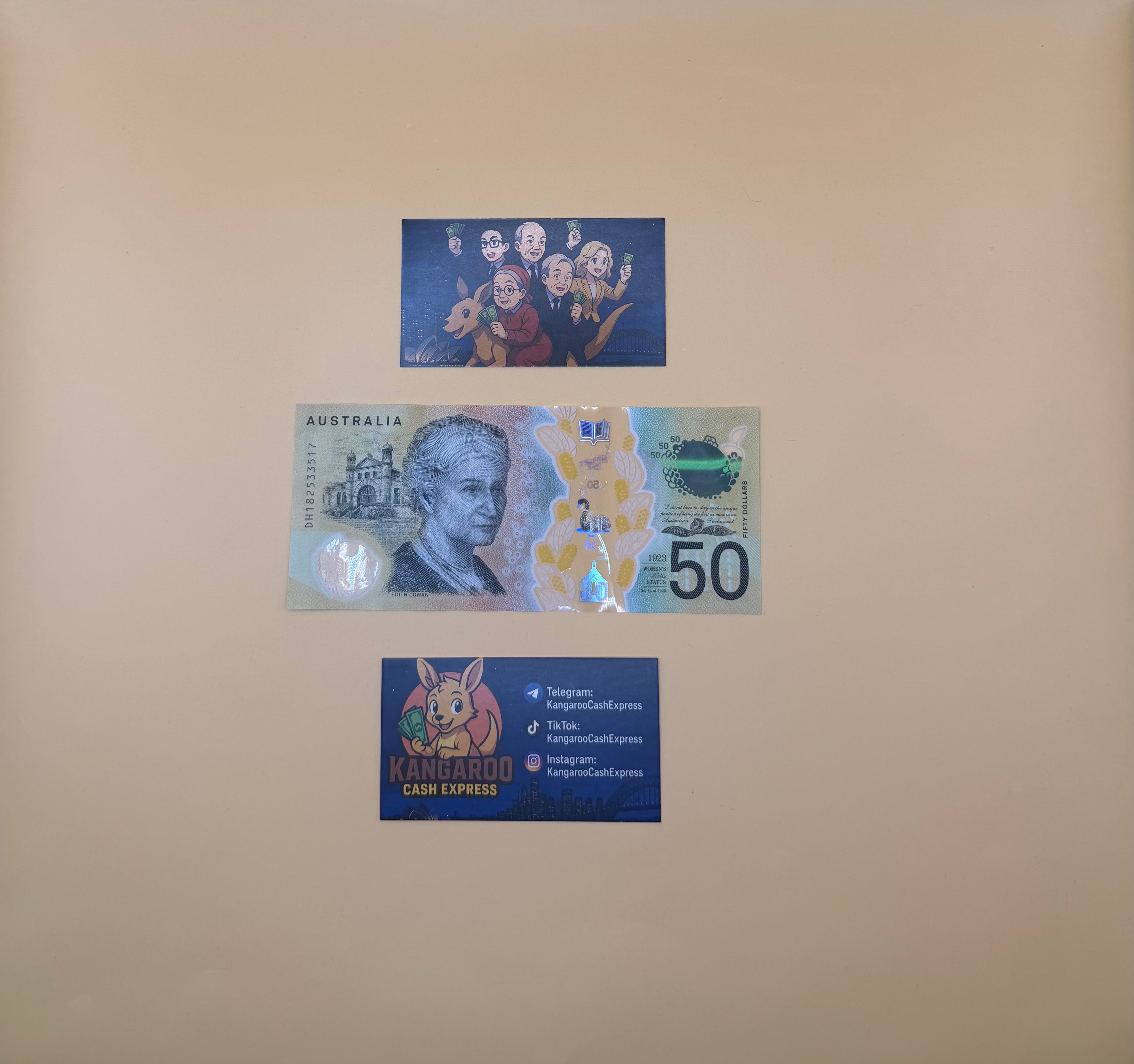 Australian Prop Money $50 Bills $5,000 Full Print 1 Stack (100pcs)